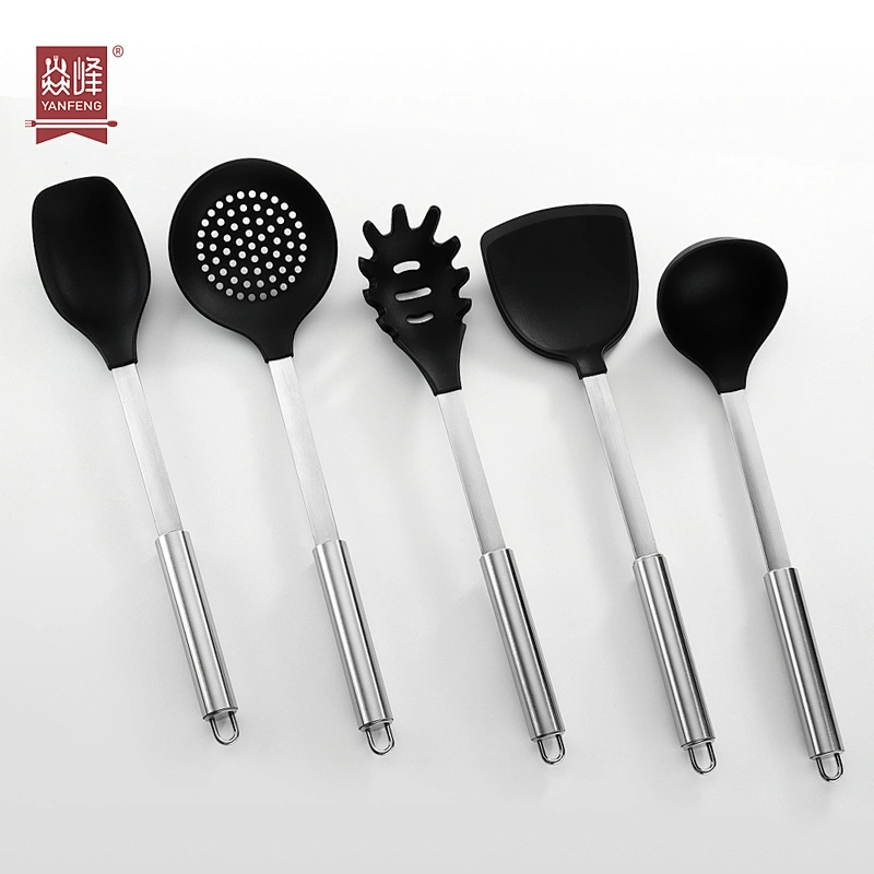Factory New Design Kitchen Utensils 304 Stainless Steel Cookware Set Kitchen Supplies Kitchen Utensil set With Silicone