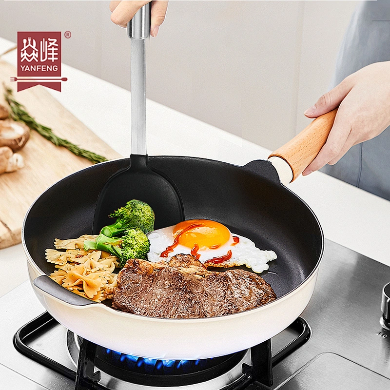Best Seller High Quality Stainless Steel Kitchen Turner Shovel Non-slip Cooking Utensils Tools Silicone Turner With Long Handle