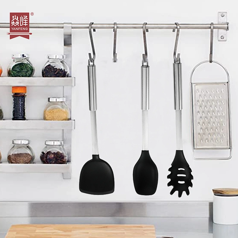 Factory New Design Kitchen Utensils 304 Stainless Steel Cookware Set Kitchen Supplies Kitchen Utensil set With Silicone