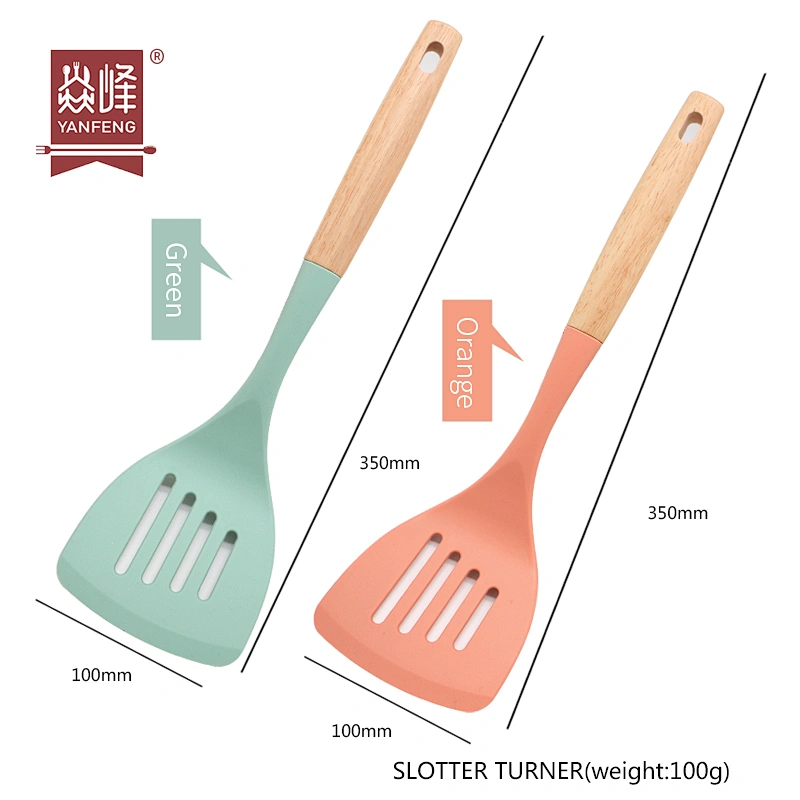 Home Gadgets Kitchen Accessories Kitchen Turners Heat Resistant Kitchen Utensils Silicone Slotted Turner
