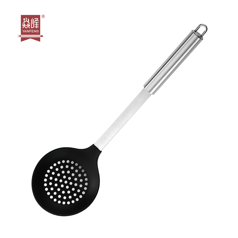 Kitchen Gadgets 304 Stainless Steel Holder Slotted Spoon Scoop Strainer Colander Kitchen Utensil Silicone Skimmer