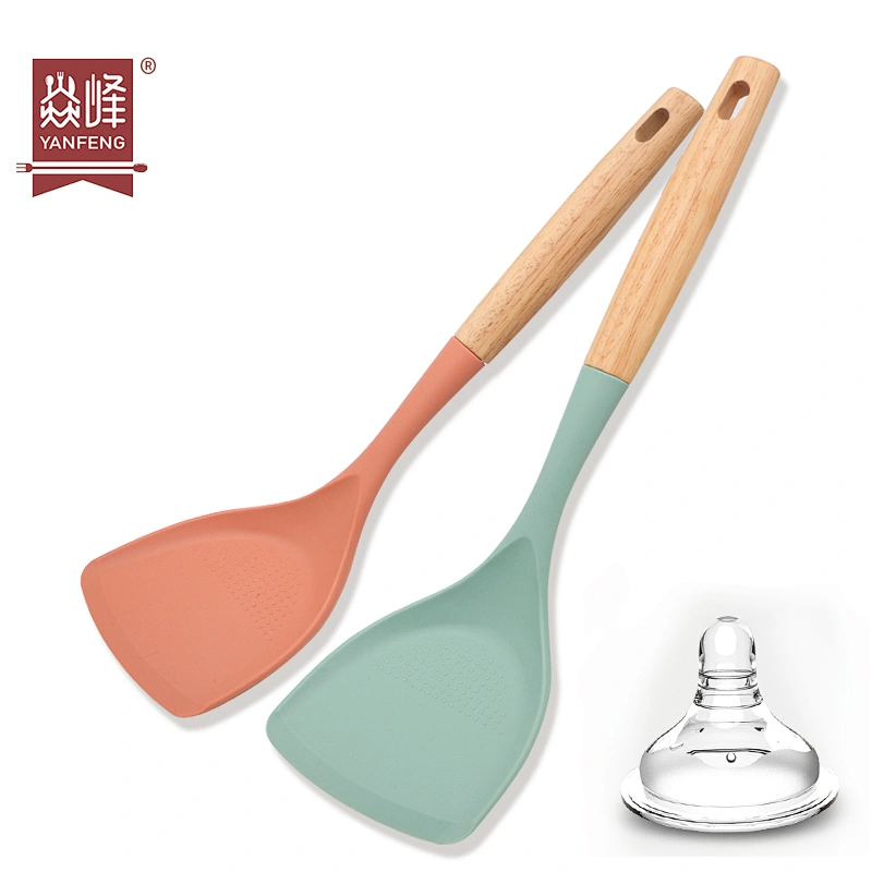 New Products Silicone High Quality Kitchen Turner Heat-resistant Non-slip Cooking Utensils Silicone Turner