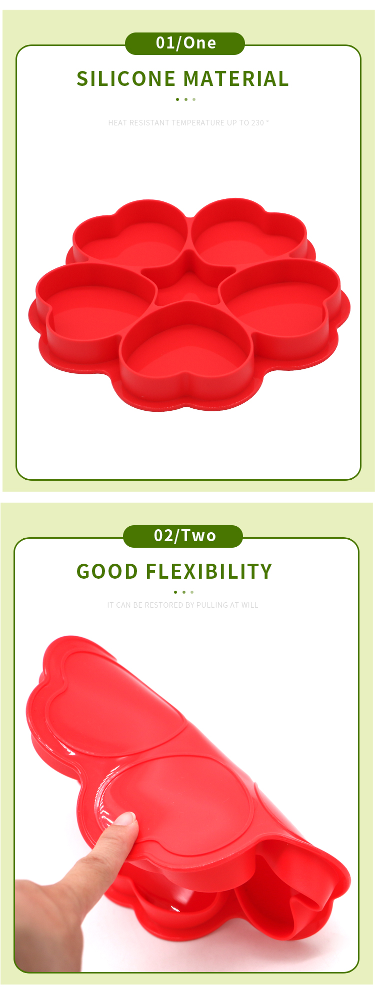 WHOLESALE HEART SHAPED SILICONE MOLDS KITCHEN TOOLS REUSABLE HAMBURGER MEAT MOLD NON-STICK CHOCOLATE SILICONE MOLD