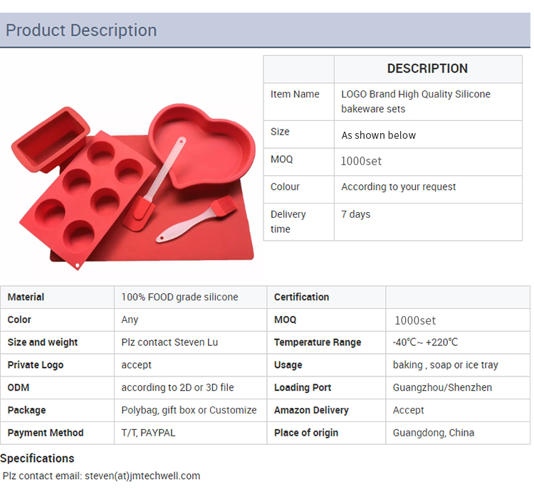 Kitchen Accessories Set Non Stick Food Grade Silicone Bakeware Sets Reusable Home Gadgets Baking Molds