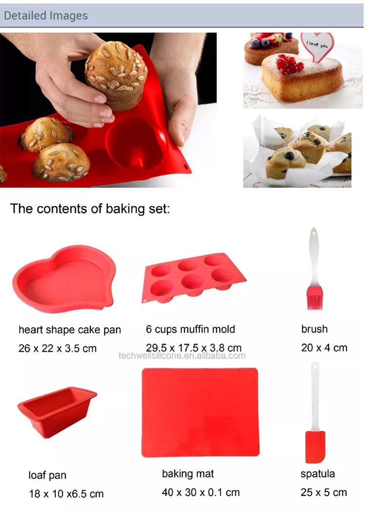 Kitchen Accessories Set Non Stick Food Grade Silicone Bakeware Sets Reusable Home Gadgets Baking Molds