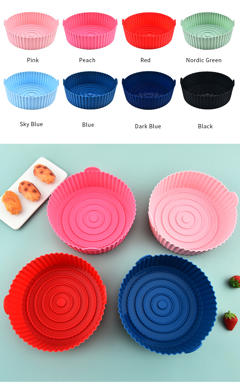 133g Air Fryer Liners Silicone Reusable Silicon Air Fryer Basket Baking Tools Round Cake Silicone Air Fryer Liner