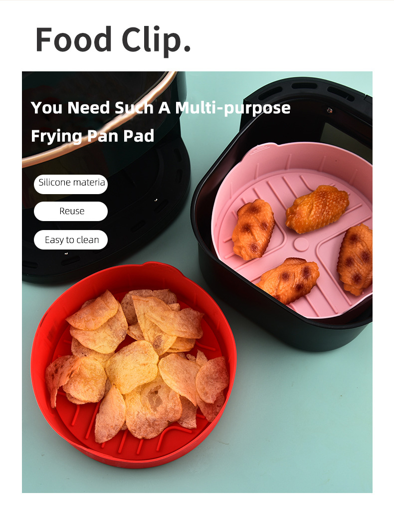 174G SILICONE BAKING PAN REUSABLE FOR AIR FRYER SILICONE POT FOOD SAFE AIRFRYER SILICONE AIR FRYER LINERS