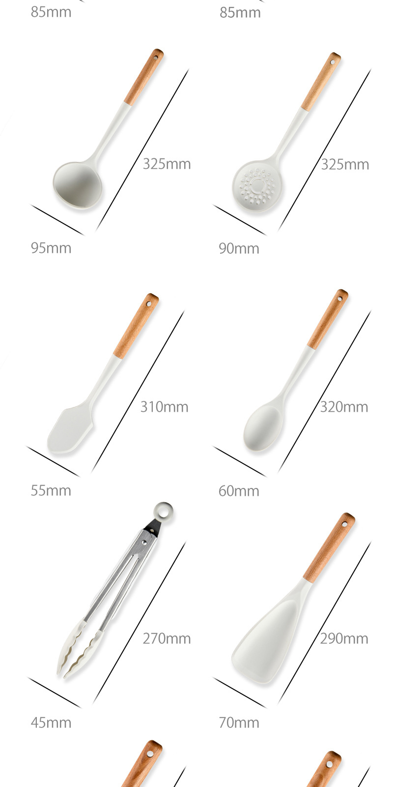 13pcs In 1 Set Wooden Handle Kitchenware Non Stick Kitchen Accessories Silicone Cooking Kitchen Utensil Set