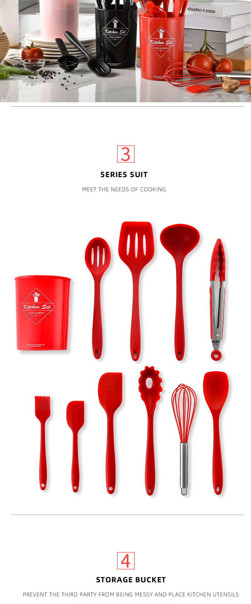 Silicone Kitchen Utensils set