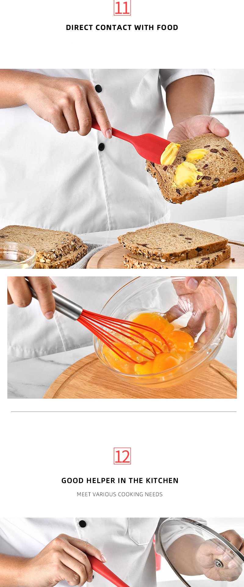 10 pieces Silicone Kitchen Accessories Cooking Tools Non-stick Pan Cocina Silicone Kitchen Utensils set