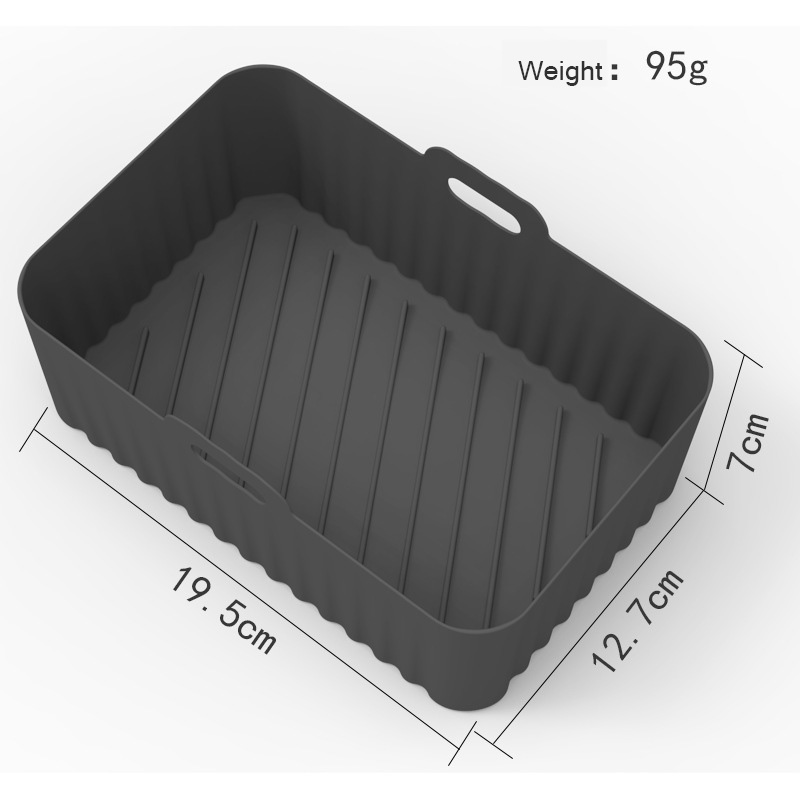 95g Food Grade Air Fryer Reusable Square Air Fryer Liner Liners Accessories Reusable Silicone Air Fryer Pot