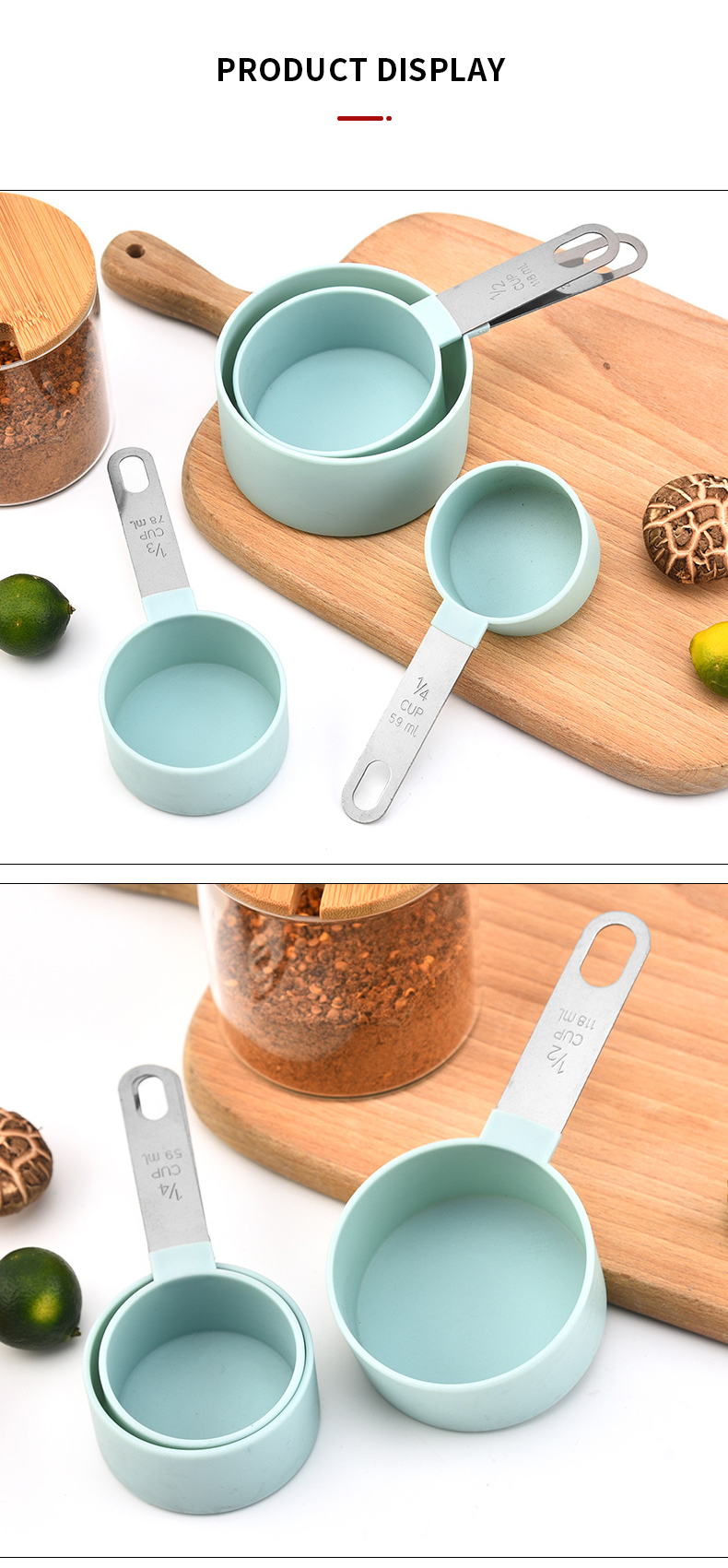 8pcs Measuring Cup And Digital Measuring Spoon Set With stainless steel Handle Convenient And Practical Kitchen Measuring Tool