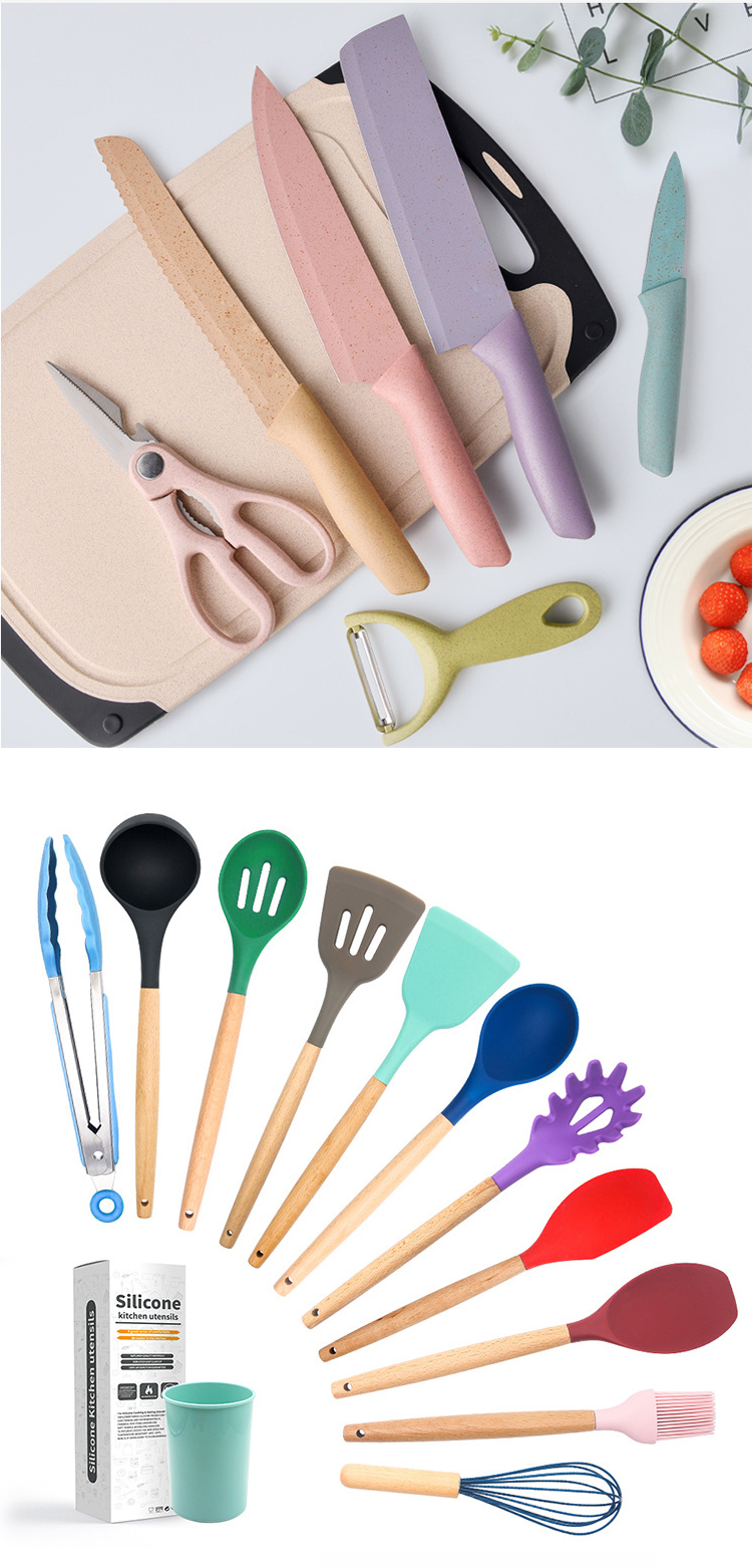 white silicone cooking utensils