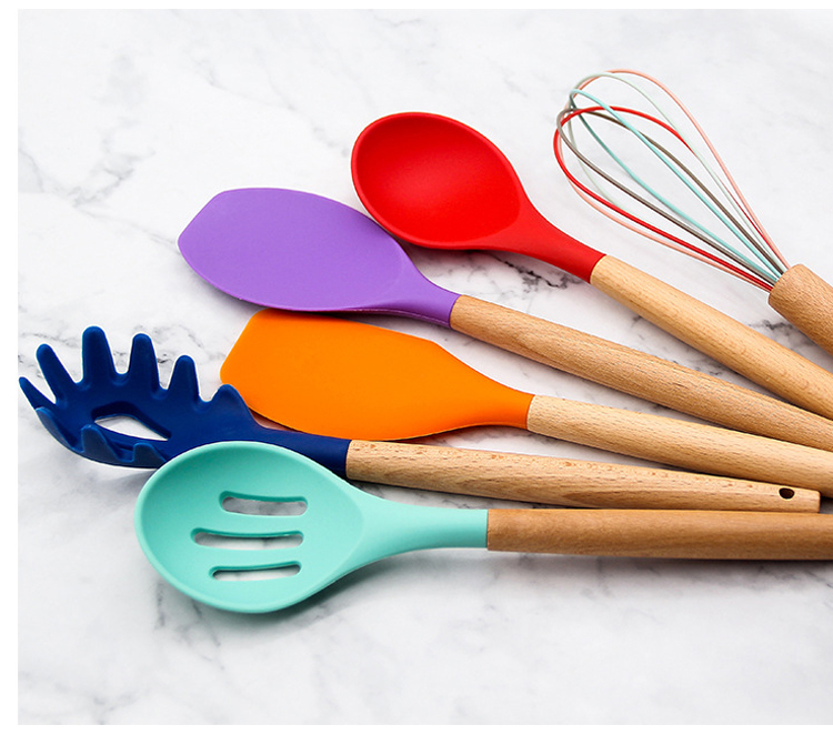 white silicone cooking utensils