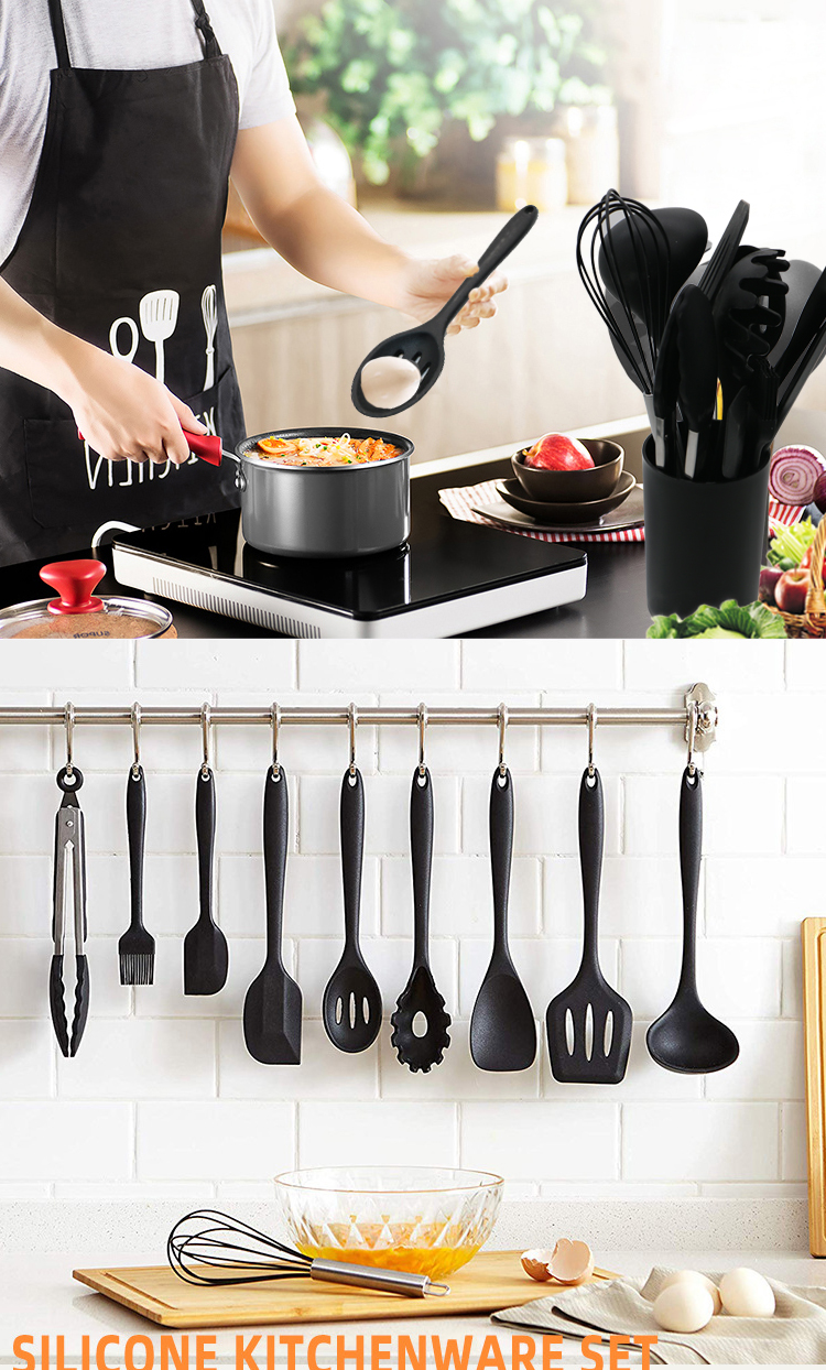 Kitchen Items Custom Reusable Silicone Cooking Utensils Sets Non-stick Cookware Set Kitchen Tools & Gadgets Kitchen Utensil Set