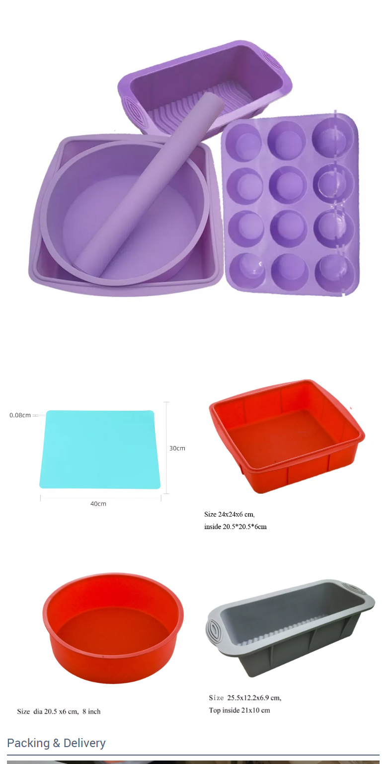 HOME GADGETS NON STICK BAKING MOLD SILICONE CAKE PAN LOAF PAN KITCHEN ACCESSORIES SET BAKING MAT SILICONE MOLD BAKING SET