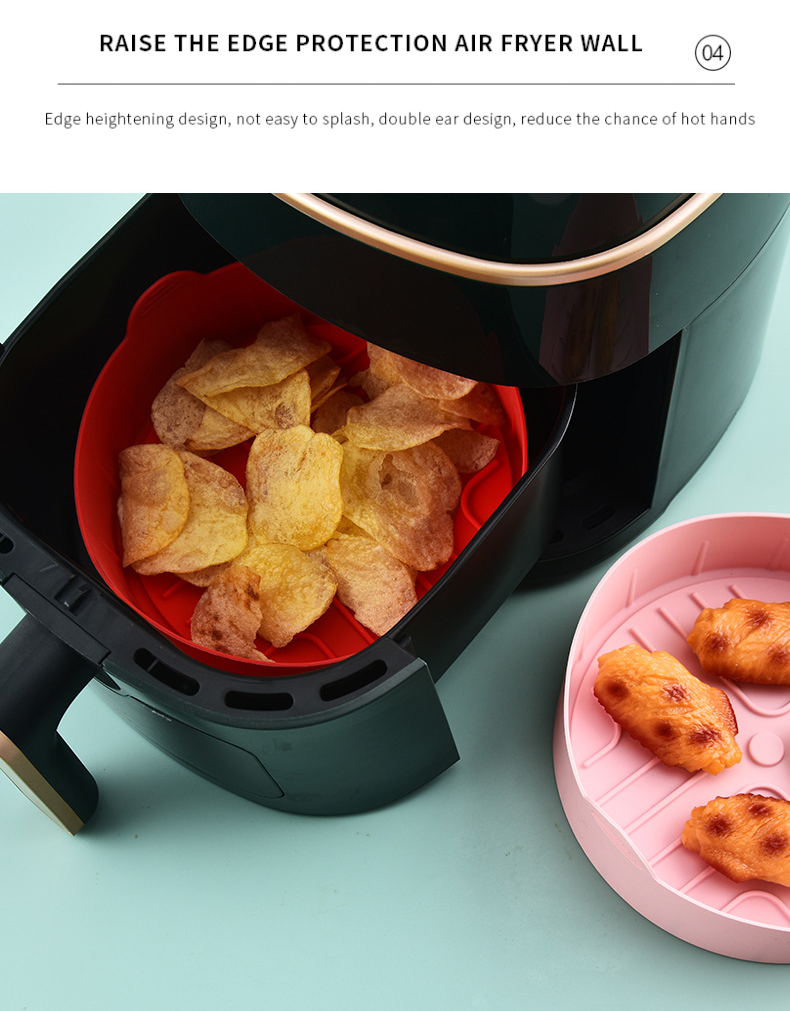 259g Foldable air fryer silicone liner Oven Baking Basket kitchen bakeware set No Stick air fryer liners silicone
