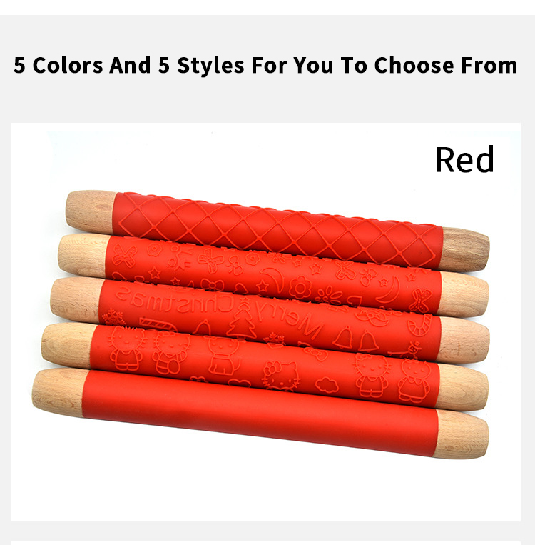 Factory Selling Non Stick Baking Fondant Mini Pizza Dough Roller Baking Utensils Silicone Rolling Pin Professional Rolling Pin