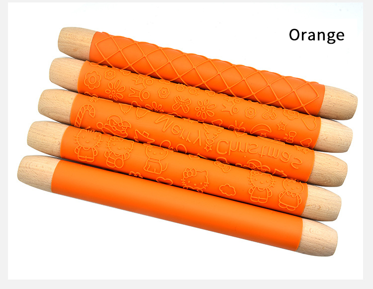 Factory Selling Non Stick Baking Fondant Mini Pizza Dough Roller Baking Utensils Silicone Rolling Pin Professional Rolling Pin