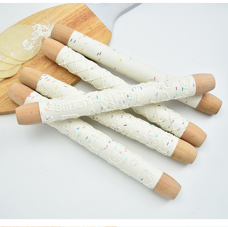 Factory Selling Non Stick Baking Fondant Mini Pizza Dough Roller Baking Utensils Silicone Rolling Pin Professional Rolling Pin