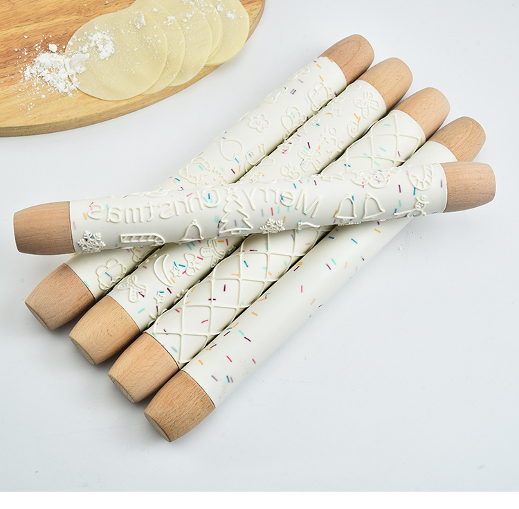 Factory Selling Non Stick Baking Fondant Mini Pizza Dough Roller Baking Utensils Silicone Rolling Pin Professional Rolling Pin