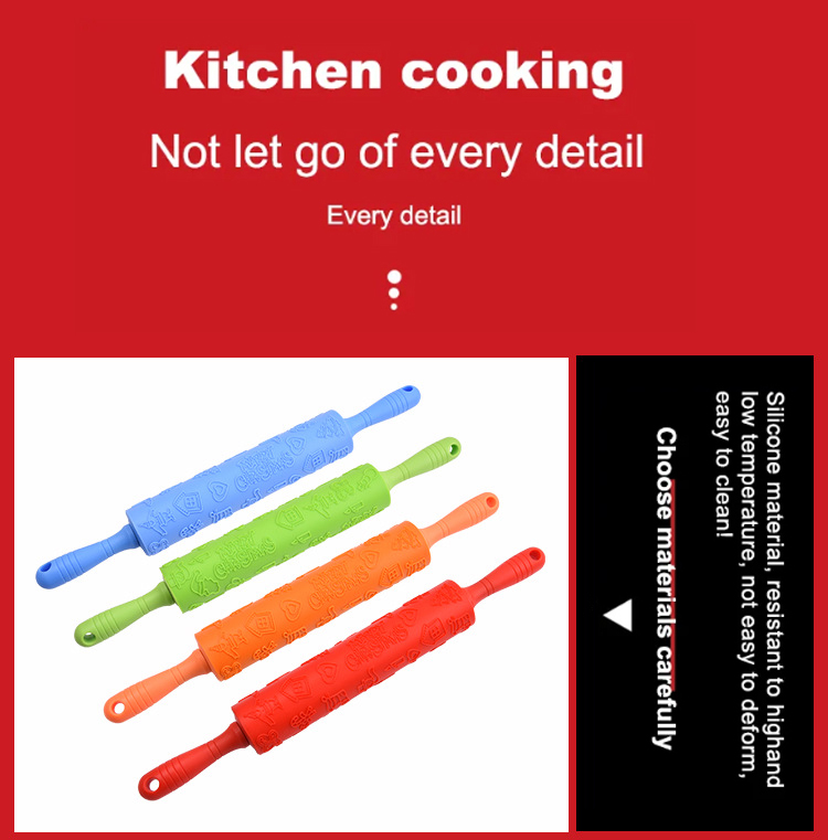 10 Inch Plastic Embossed Rolling Pin Embossing Fondant Rolling Pins Baking Tools Pie Crust Cookie Pastry Icing Clay Dough