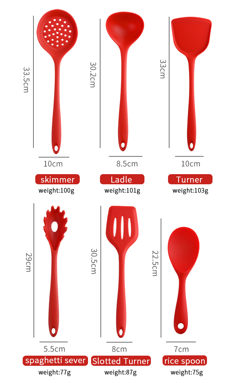 Top Seller 6Pcs Wholesale Kitchen Accessories Cooking Tools Kitchenware Silicone Kitchen Utensil Sets With Logo