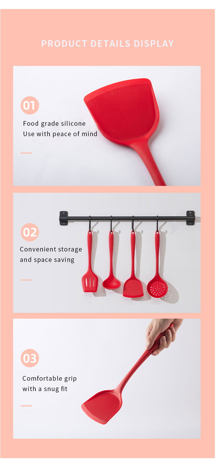 Top Seller 6Pcs Wholesale Kitchen Accessories Cooking Tools Kitchenware Silicone Kitchen Utensil Sets With Logo