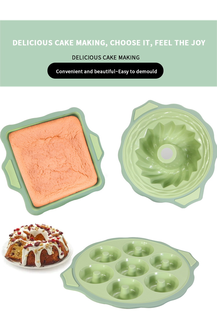 Cake mold set round silicone 3d cookie dough pizza baking pastry tools pan toast household oven tool cake molds