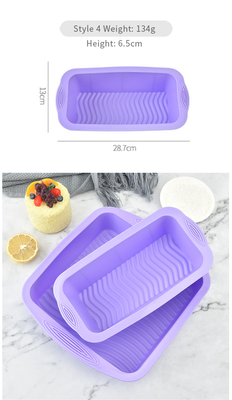 Wholesale Silicone Cake Mold Rectangular Non-stick Silicone Bread Pan Toast Bread Mold Baking Ware Bakeware Baking Tools Moldes