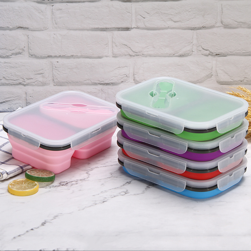 Bento Lunch Box 2 Compartment Durable food storage container collapsible lunch box containers