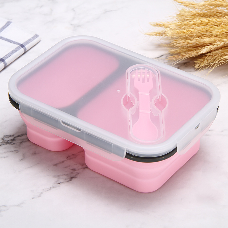 Bento Lunch Box 2 Compartment Durable food storage container collapsible lunch box containers