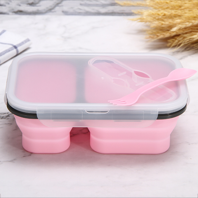 Bento Lunch Box 2 Compartment Durable food storage container collapsible lunch box containers