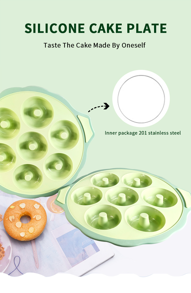 7-Cavity Silicone Cake Molds Mousse Cake Bakeware Baking Utensils Tool Chocolate Mold Silicone Donut Baking Pan Mold Tray
