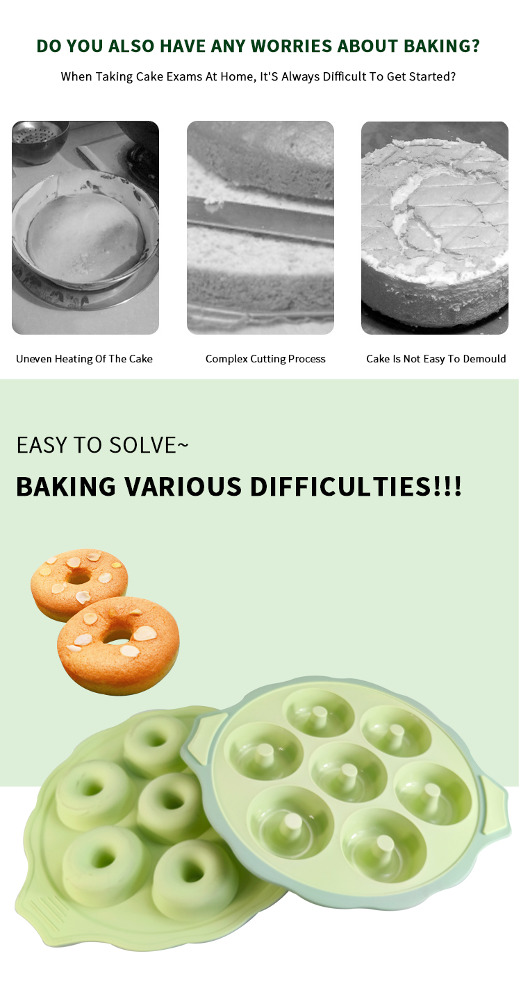 7-Cavity Silicone Cake Molds Mousse Cake Bakeware Baking Utensils Tool Chocolate Mold Silicone Donut Baking Pan Mold Tray