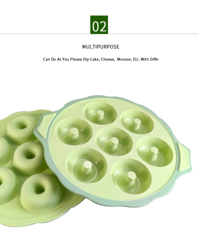 7-Cavity Silicone Cake Molds Mousse Cake Bakeware Baking Utensils Tool Chocolate Mold Silicone Donut Baking Pan Mold Tray