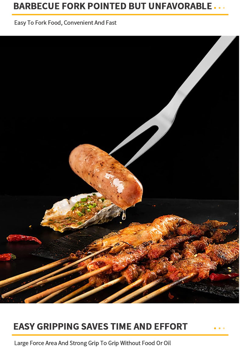3 Pieces Bbq Tools Set Outdoor Barbecue Grill Utensils Stainless Steel Bbq Grill Combination Set For Bbq Accessories