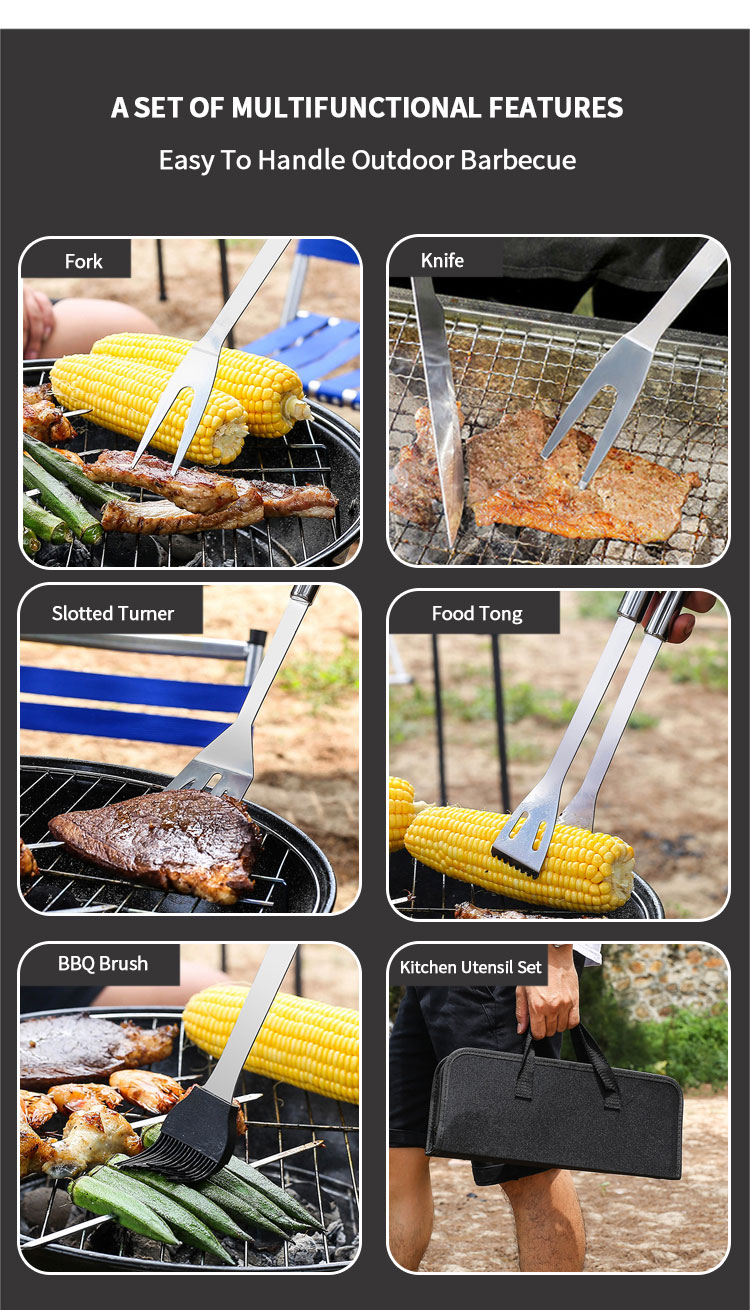 Complete Bbq Accessories 5pcs Bbq Tools Set Bbq Grill Tools Set For Outdoor Barbecue Camping Barbecue Grill Utensils