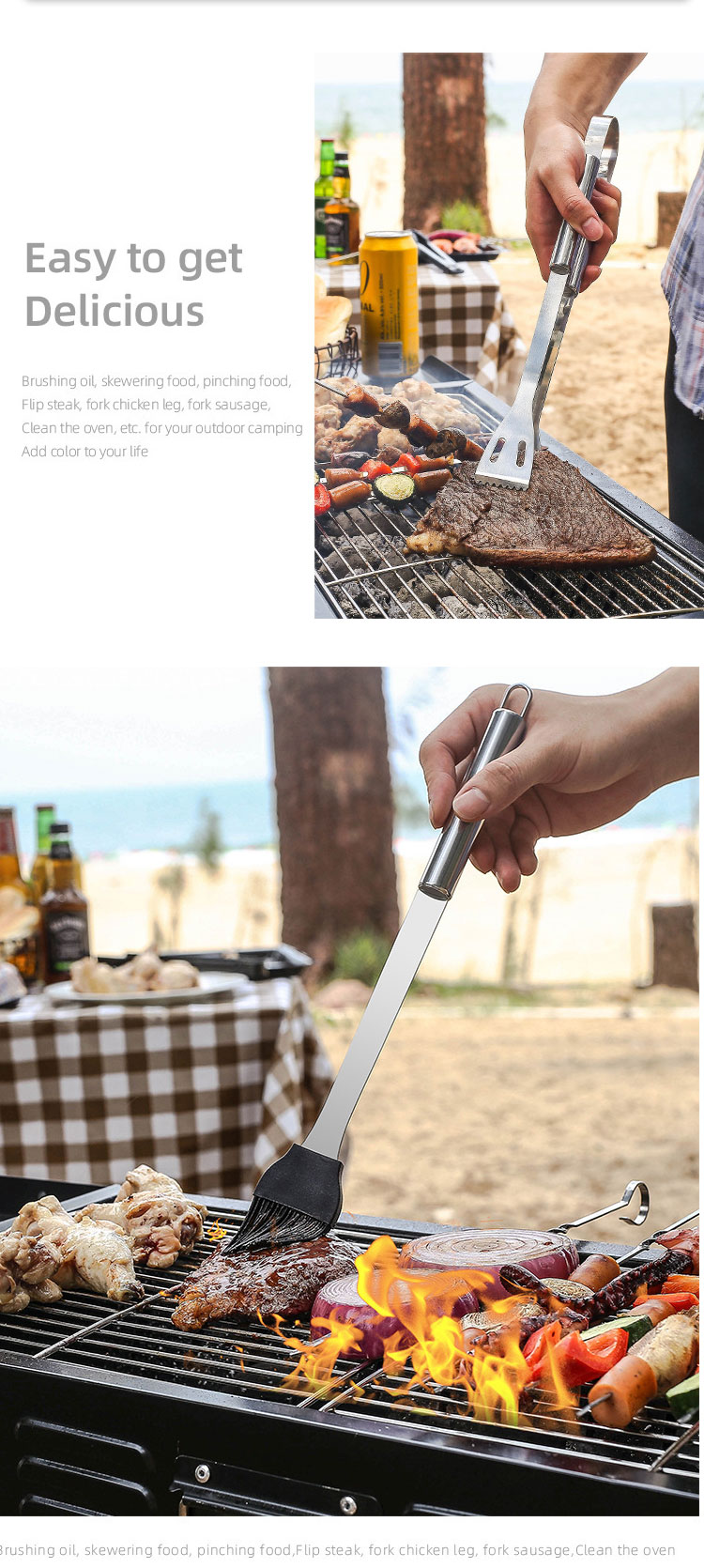 Complete Bbq Accessories 5pcs Bbq Tools Set Bbq Grill Tools Set For Outdoor Barbecue Camping Barbecue Grill Utensils