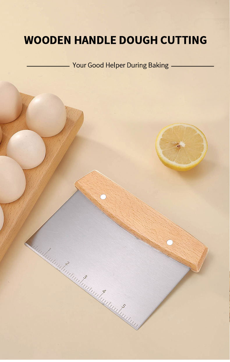 Dough Scraper Cake Scraper Bread Cutter Food Grade Dough Cutter Baking Tools Stainless Steel Dough Cutter With Measurement