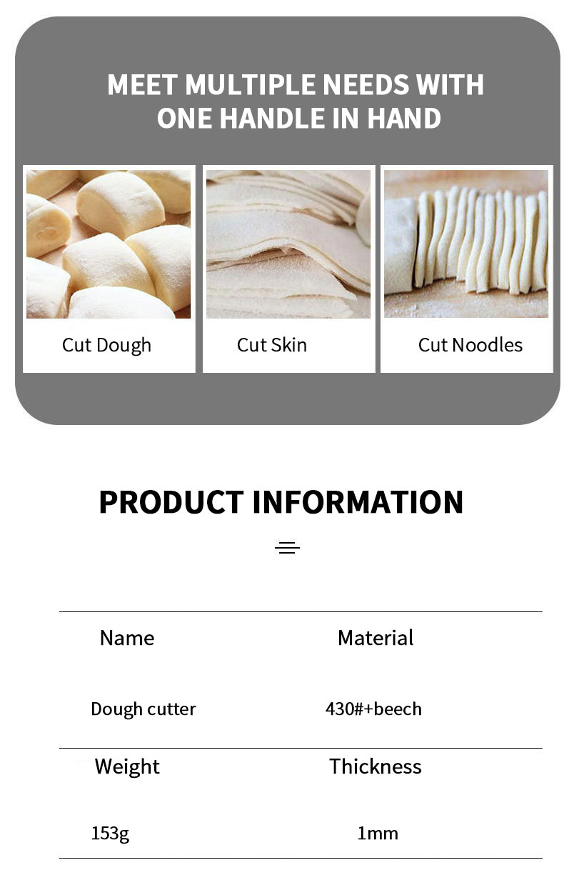 Dough Scraper Cake Scraper Bread Cutter Food Grade Dough Cutter Baking Tools Stainless Steel Dough Cutter With Measurement