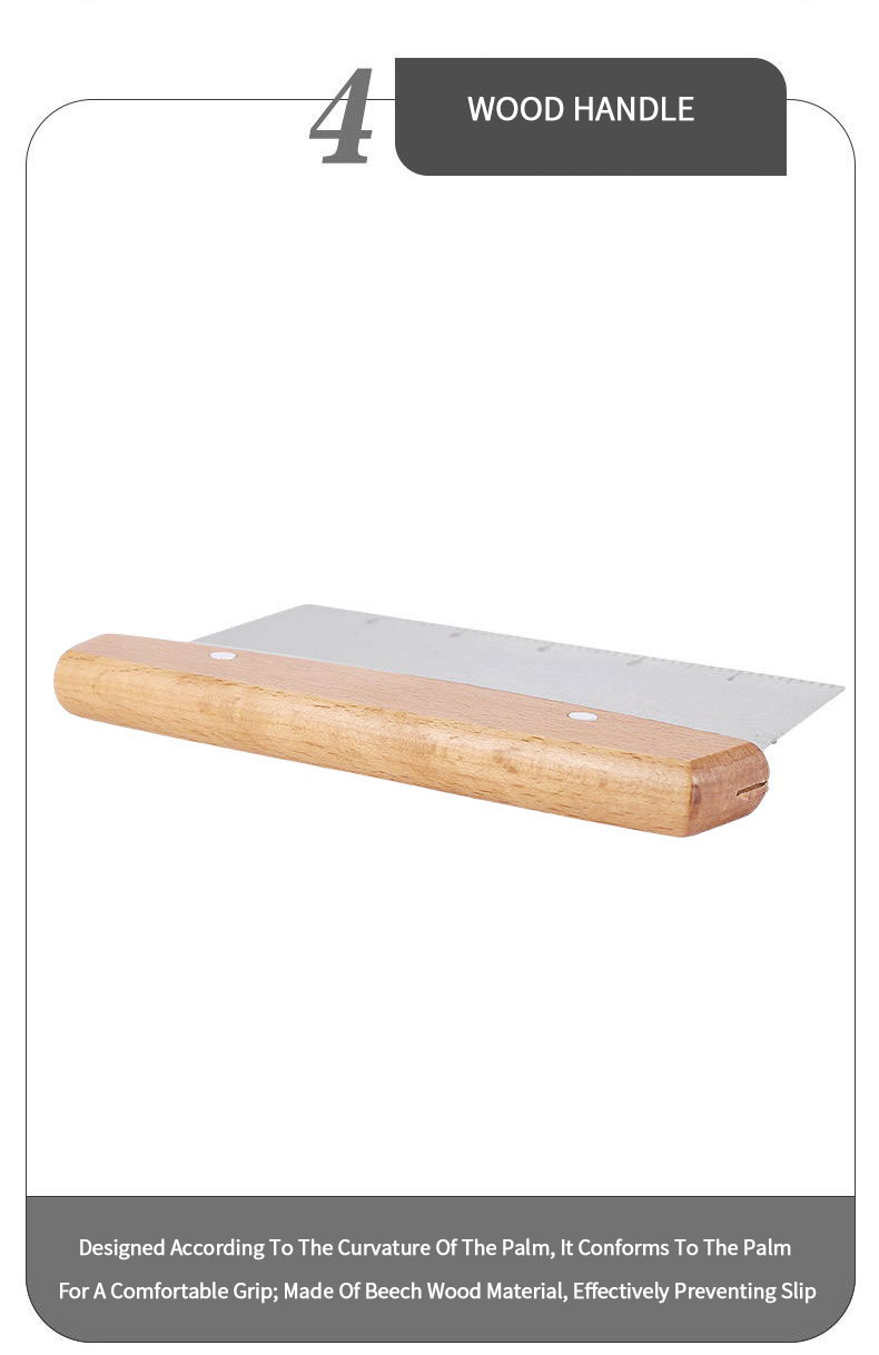 Dough Scraper Cake Scraper Bread Cutter Food Grade Dough Cutter Baking Tools Stainless Steel Dough Cutter With Measurement