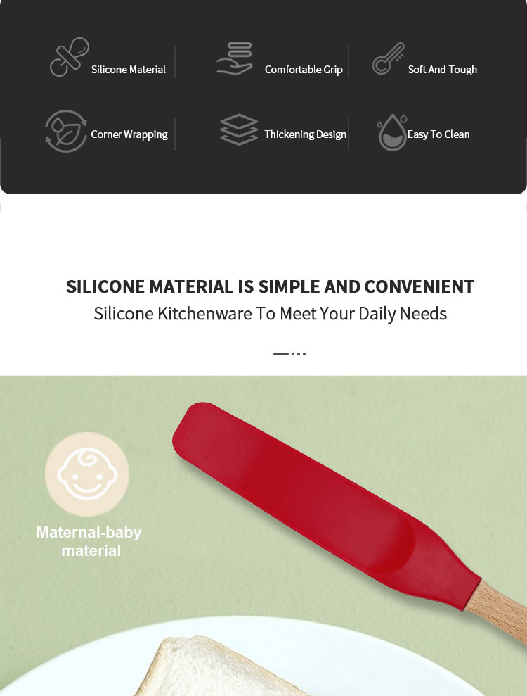 Non-Stick Long Handle Spatula Silicone Kitchen Accessory Multifunction Baking Utensil Jam Spatula