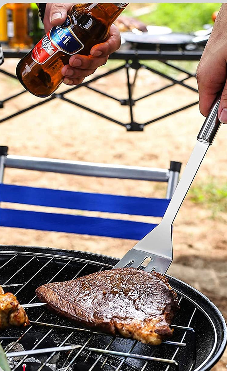 Stainless Steel Cooking Barbecue Shovel Bbq Accessories Outdoor Barbecue Camping Bbq Shovel Kitchen Cooking Bbq Spatula