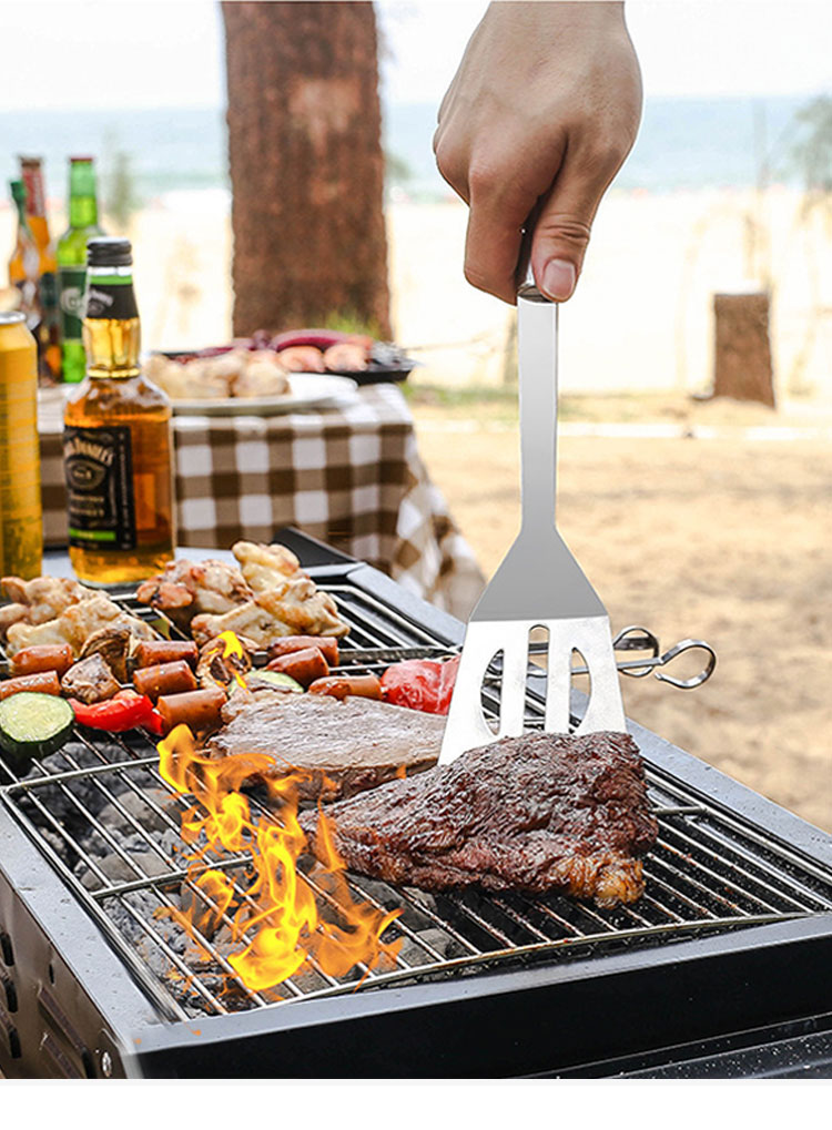 Stainless Steel Cooking Barbecue Shovel Bbq Accessories Outdoor Barbecue Camping Bbq Shovel Kitchen Cooking Bbq Spatula