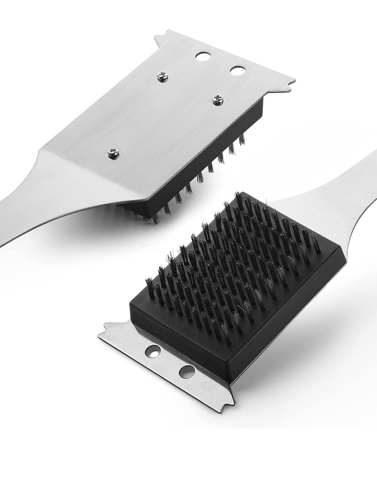 BBQ accessories Reusable Barbecue Tools Stainless Steel BBQ Cleaning Brush Grill Brush with scraper