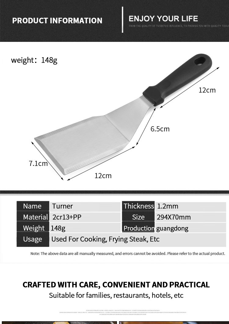 Stainless Steel Barbecue Tool Griddle Bbq Spatula Pancake Flipper Hamburger Turner Restaurant Grill Turner Scraper
