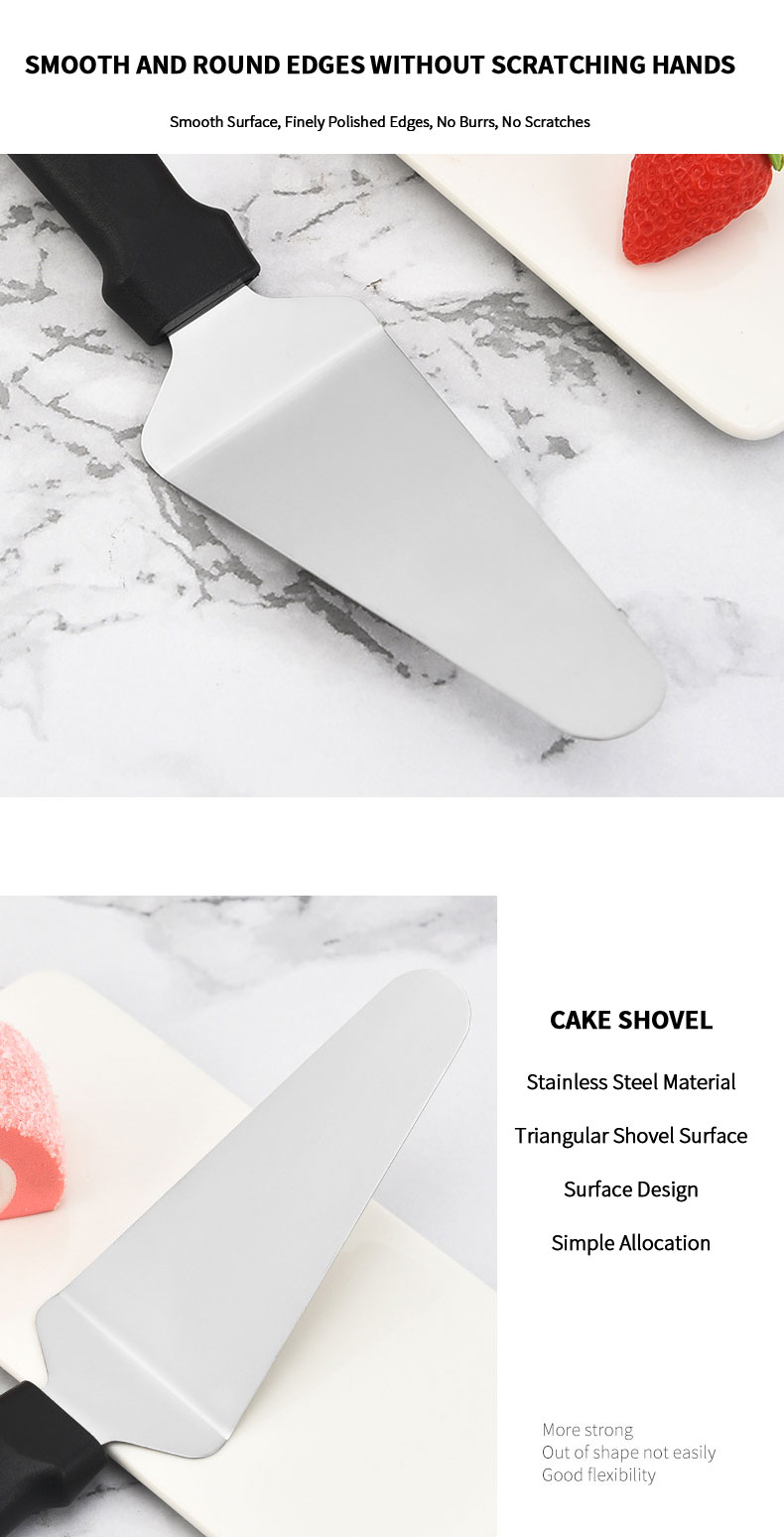 Stainless Steel Bakeware Serving Turner Pizza Tools Pizza Server Stainless Steel Pizza Cutter Wheel Slicer Shovel Turner