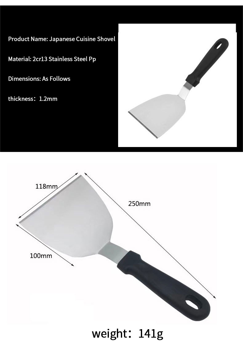 Burger Smasher Hamburger Turner Scraper Grill Turner BBQ Spatula Pancake Flipper Stainless Steel Griddle Spatula for BBQ Grill