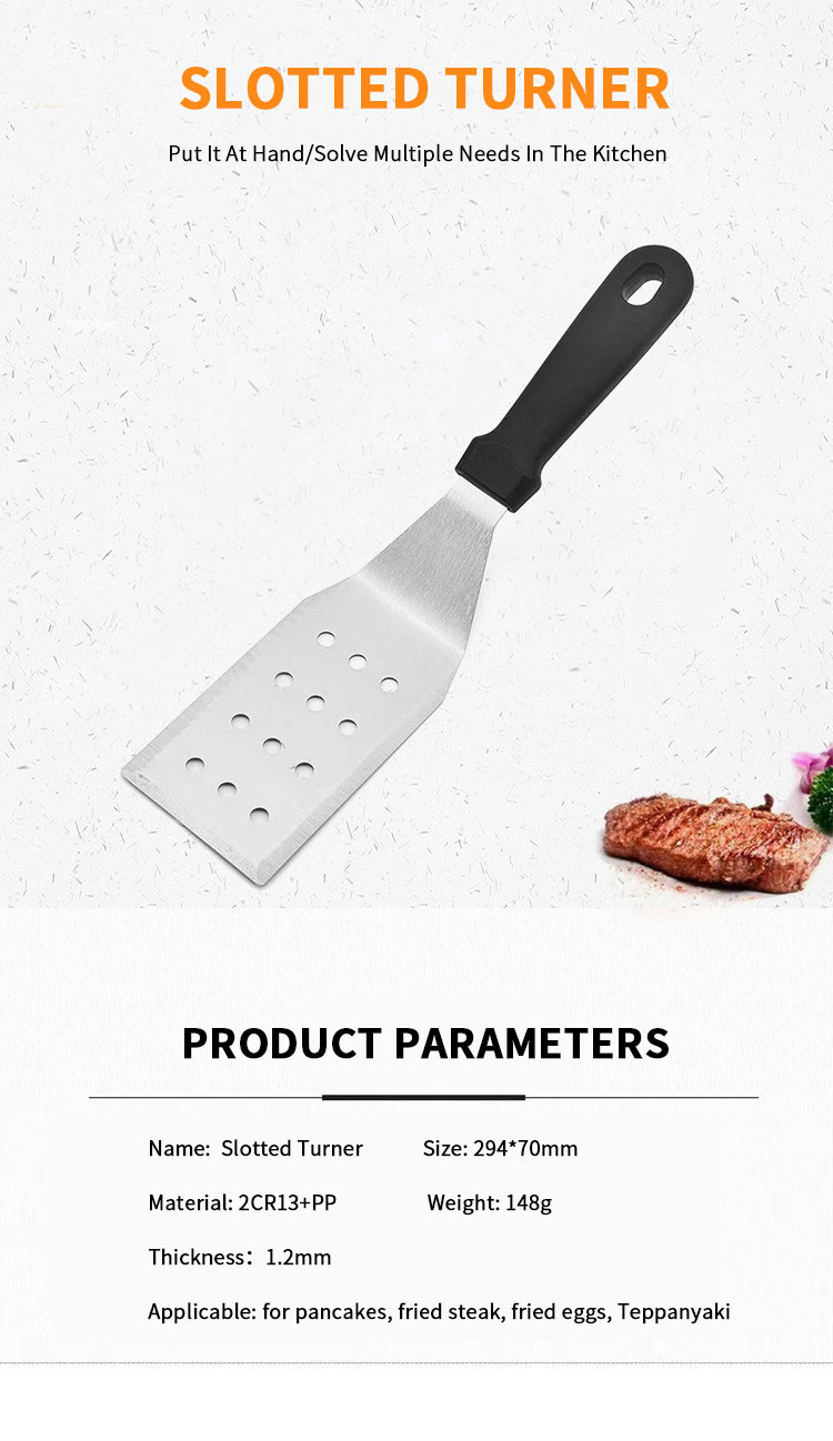 Metal Griddle Spatula Bbq Tools Slotted Spatula Turner Bbq Grill Stainless Steel Spatula With Round Holes
